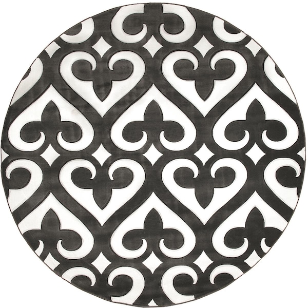 Manmade 7 ft. 10 in. Bristol Heartland Gray Round Rug MA3655530 - main